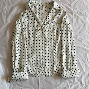 Polka Dot Button-Up Blouse